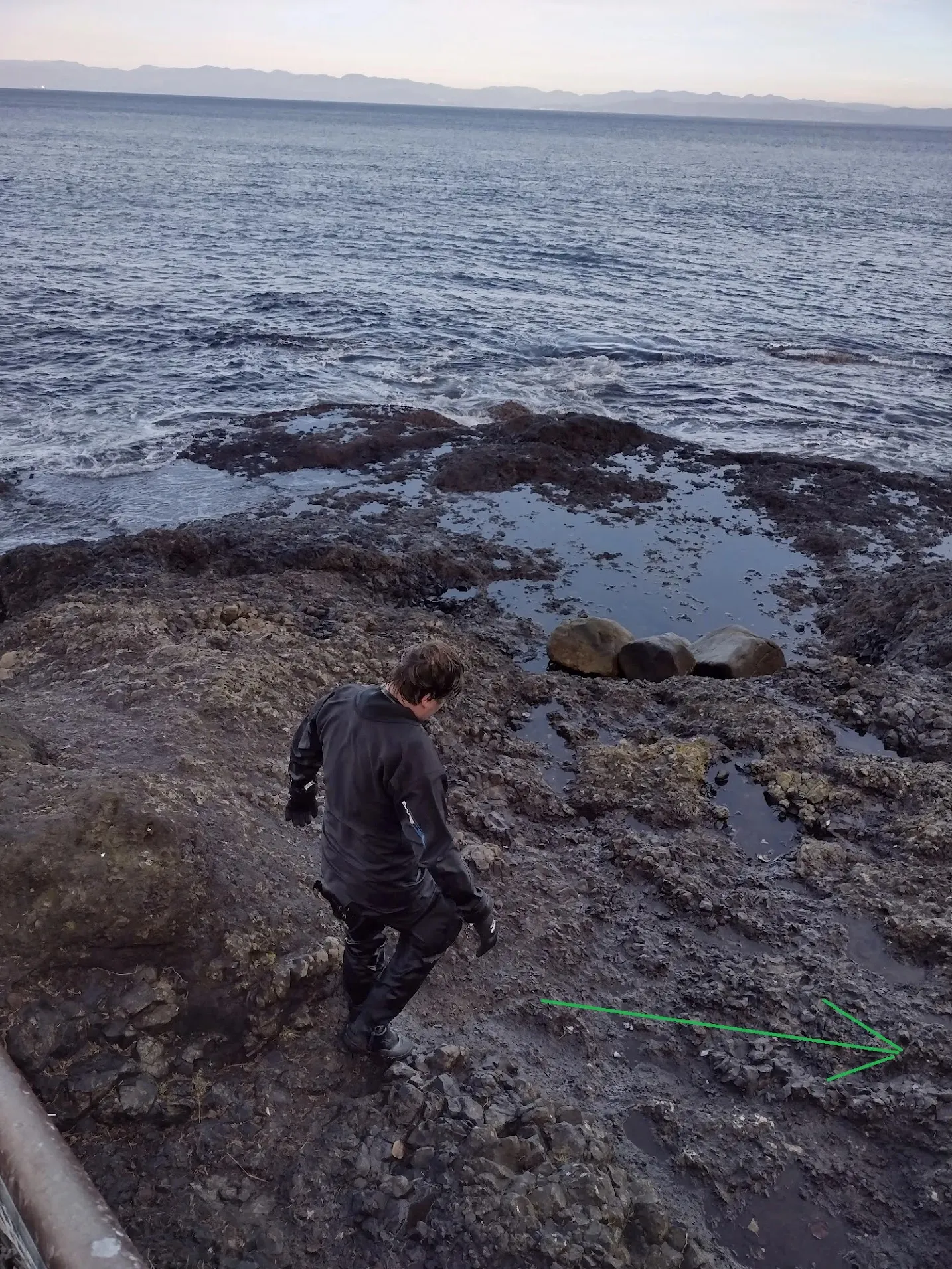 Salt Creek has a steep, narrow path that can be slippery and dangerous. Use caution. We usually bring our gear down in batches.